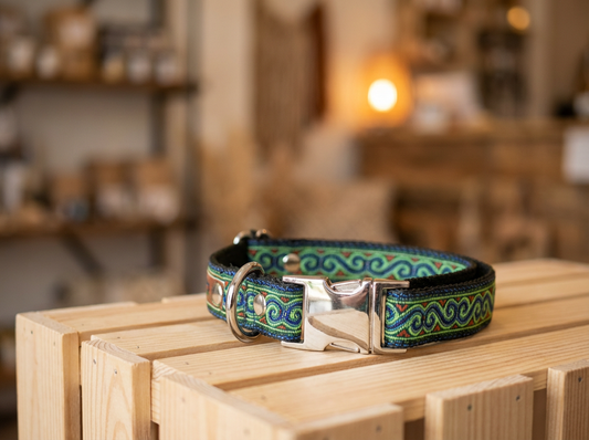 "Green Machine" Handcrafted, Dog Collar No.01